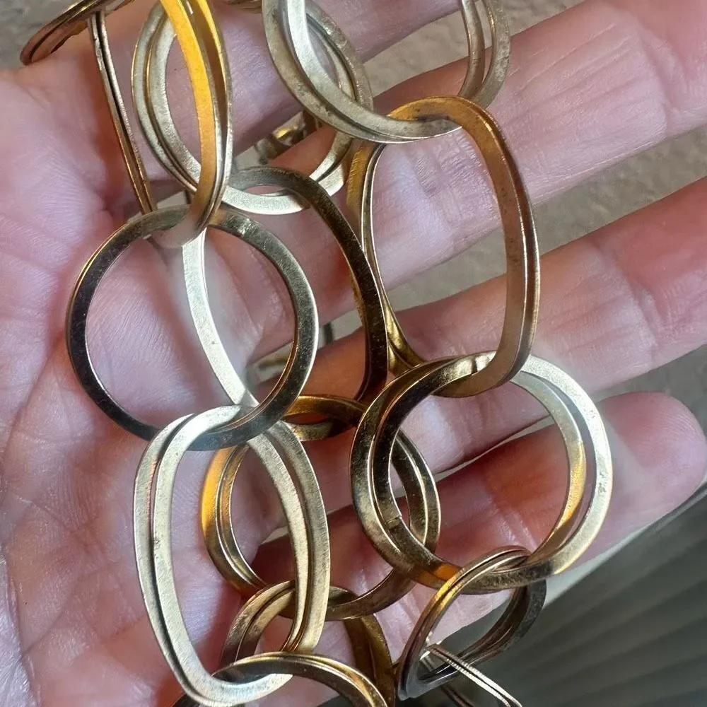 Premier Designs gold tone long link necklace